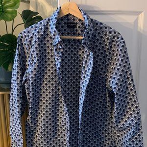Club Monaco Slim Deco Diamond Shirt – Blue / Navy